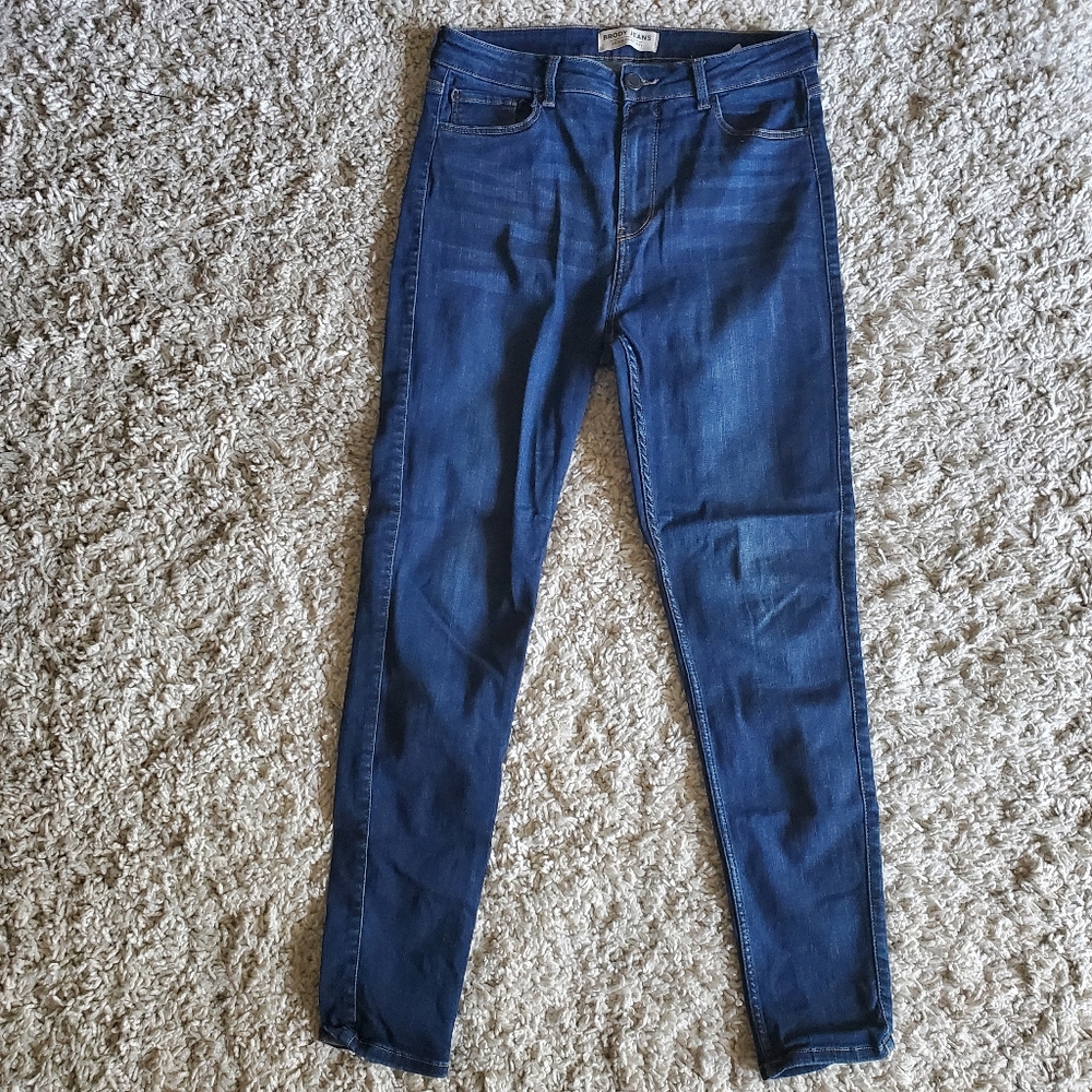 Brody Jeans Skinny Ultra High Rise Dark Blue Denim Jeans (29)